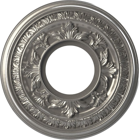 Ekena Millwork Baltimore Thermoformed PVC Ceiling Medallion Fits Canopies up to 4 1/4-in., Aged Dark Steel CMP10BACST